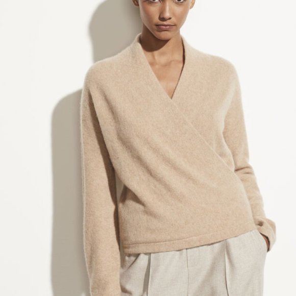 Vince Sweaters - NWOT Vince Boiled Cashmere Wrap Front Sweater